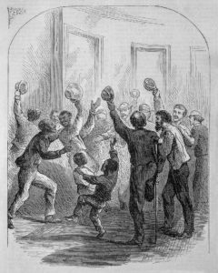 Celebrating in the halls of Congress after passage of the first Civil Rights Act, 1866 (Harper’s Weekly)